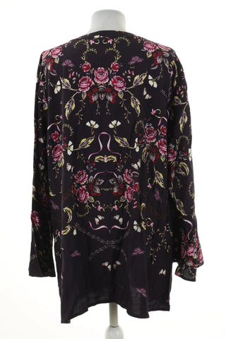 Bluzka czarna kwiaty