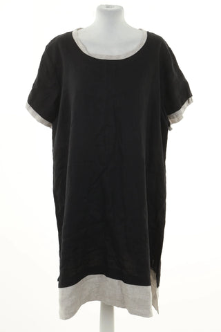 Black linen dress