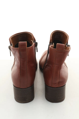 Hnedé kožené členkové topánky