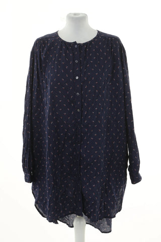 Navy blue dress with pattern