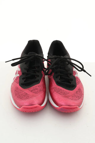 Pink and black shoes