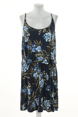 Navy blue dress with flowers