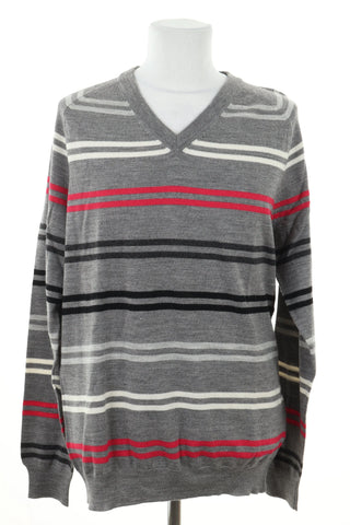 Sweter szary paski