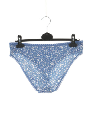 Modré nohavičky s kvetmi