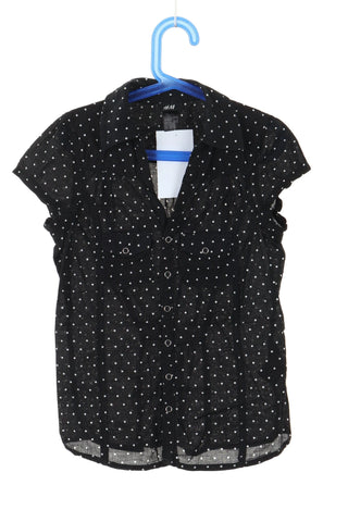 Schwarze Bluse mit Punkten