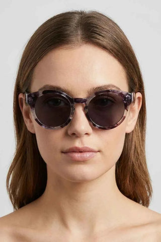 Stylowe Okragle Okulary Przeciwsloneczne - Wzorek