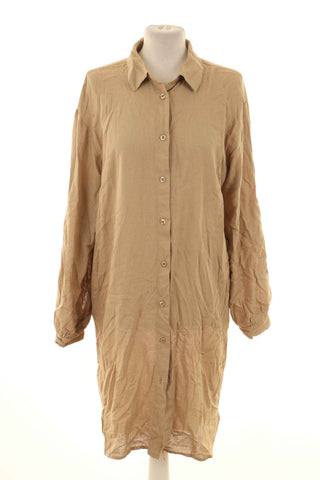 Sukienka beżowa  30% len