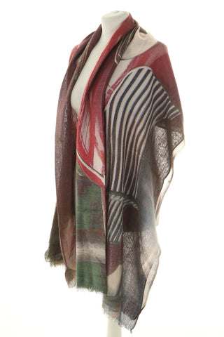 Szal wzorek wełna/jedwab