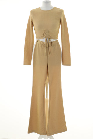 Komplet beżowy błyszczący