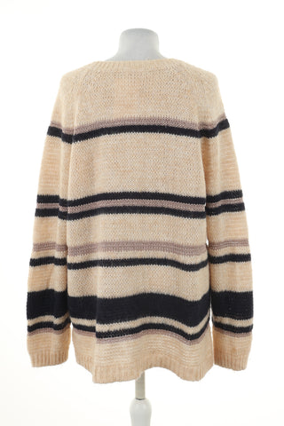 Sweter beżowy paski