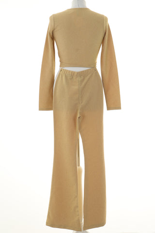 Komplet beżowy błyszczący