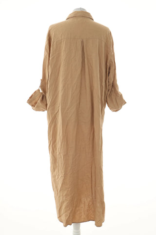 Sukienka beżowa 55% len