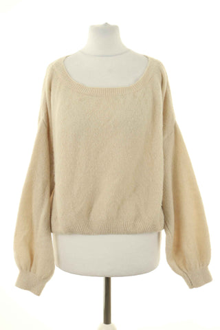 Sweter beżowy 15% moher, 15% wełna