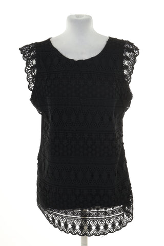 Top czarny koronka