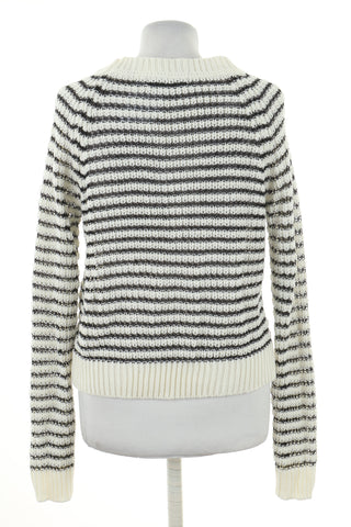 Sweter biały paski