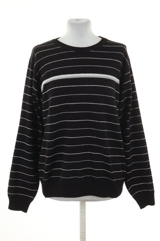 Sweter czarny paski