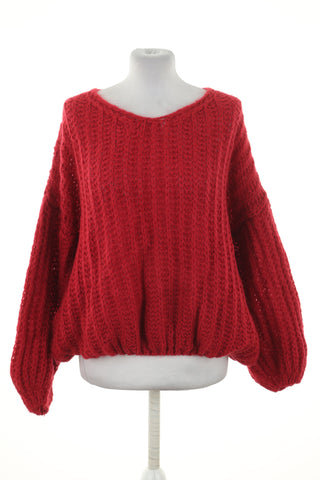Sweter czerwony 30% moher