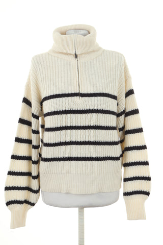 Sweter kremowy paski