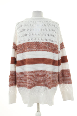 Sweter biały paski