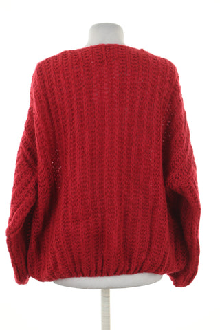 Sweter czerwony 30% moher