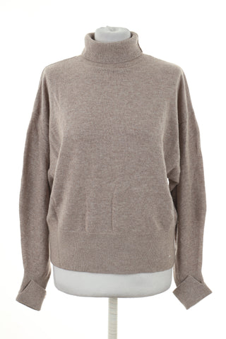 Sweter golf beżowy błyszczący