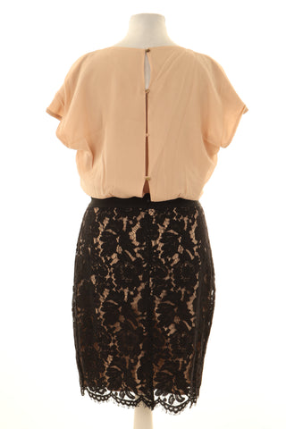 Sukienka beżowo-czarna