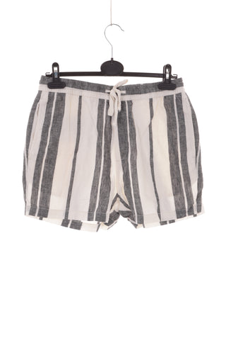 Striped shorts, 53% linen