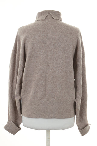Sweter golf beżowy błyszczący