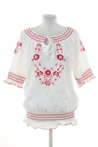 Bluzka biała haftowana