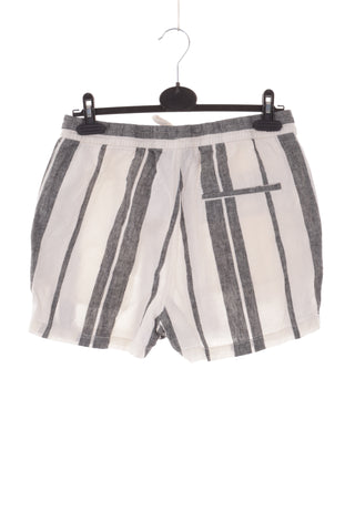 Striped shorts, 53% linen