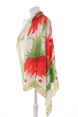 100% Silk Floral Scarf