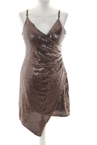 Sukienka miedziana błyszczaca