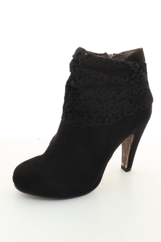 Botki czarne skóra zamszowa