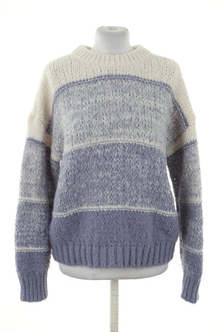 Sweter beżowo-jagodowy