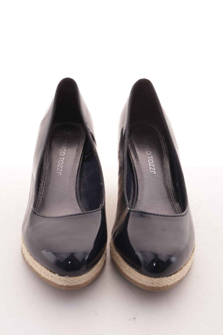 Buty granatowe lakierowane