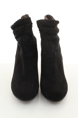Botki czarne skóra zamszowa