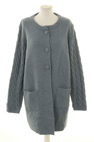 Kardigan niebieski 40% wełna, 5% alpaca