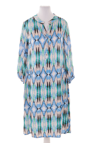 Kleid mit Muster, 30 % Seide