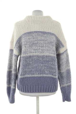 Sweter beżowo-jagodowy