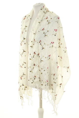 Szal kwiaty 50% jedwab