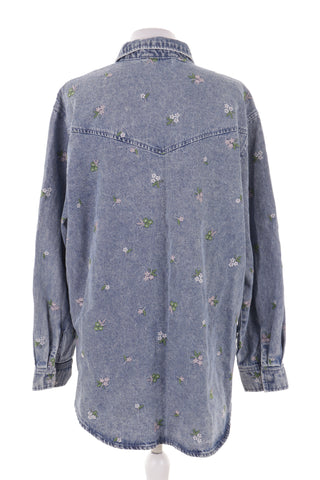 Bluzka jeans haftowana