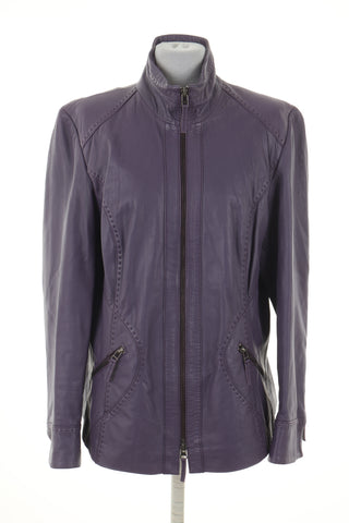 Kurtka skórzana jagodowa