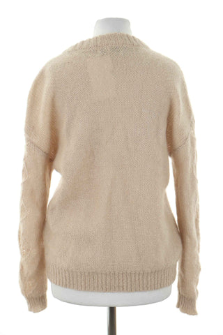 Sweter beżowy 48%moher, 17% wełna