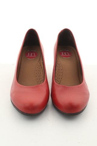 Pantofle czerwone skóra