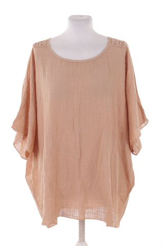 Beigefarbene Bluse, 30 % Leinen