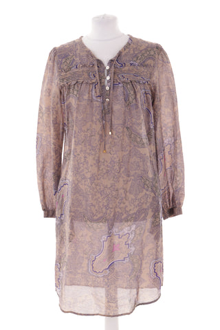 Kleid mit Muster, 30 % Seide