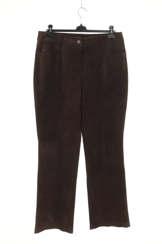 Spodnie czekoladowe zamsz