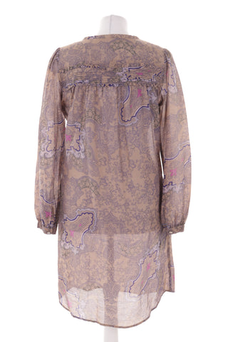 Kleid mit Muster, 30 % Seide