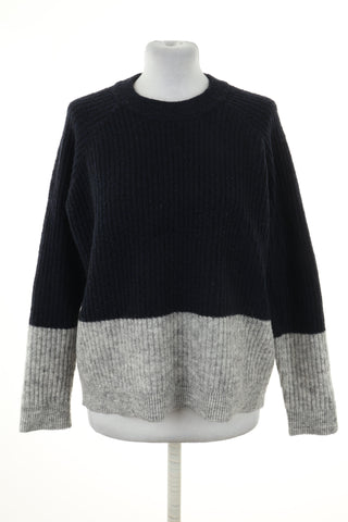 Sweter granatowo szary