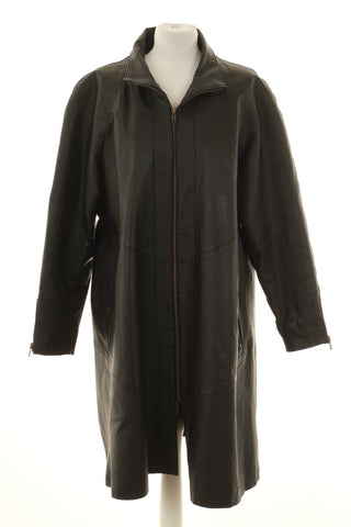 Płaszcz czarny skóra